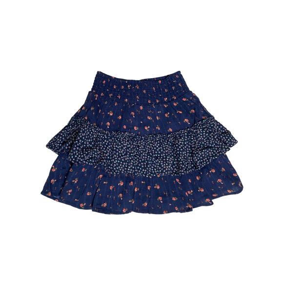 American Eagle Ruffle Blue Floral Skirt - Picture 1 of 6